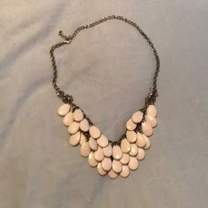 White teardrop statement necklace